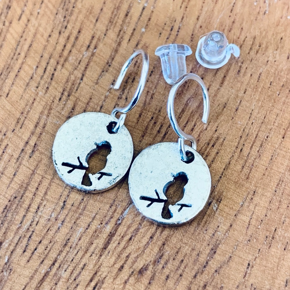 DONATED! Bird on a Branch Mini Earrings - Picture 4 of 10